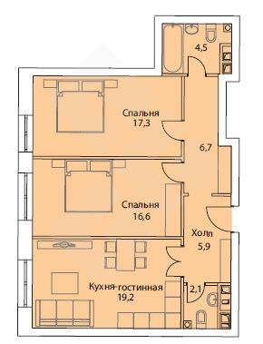 Продаётся 3-комнатная квартира, 76 м²