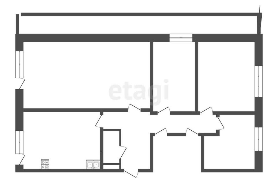 Продаётся 4-комнатная квартира, 58.4 м²