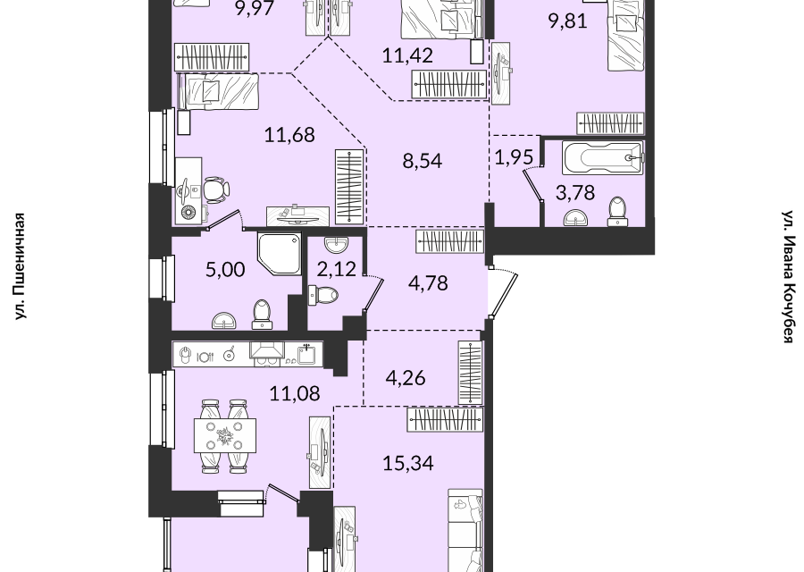 Продаётся 5-комнатная квартира, 111.05 м²