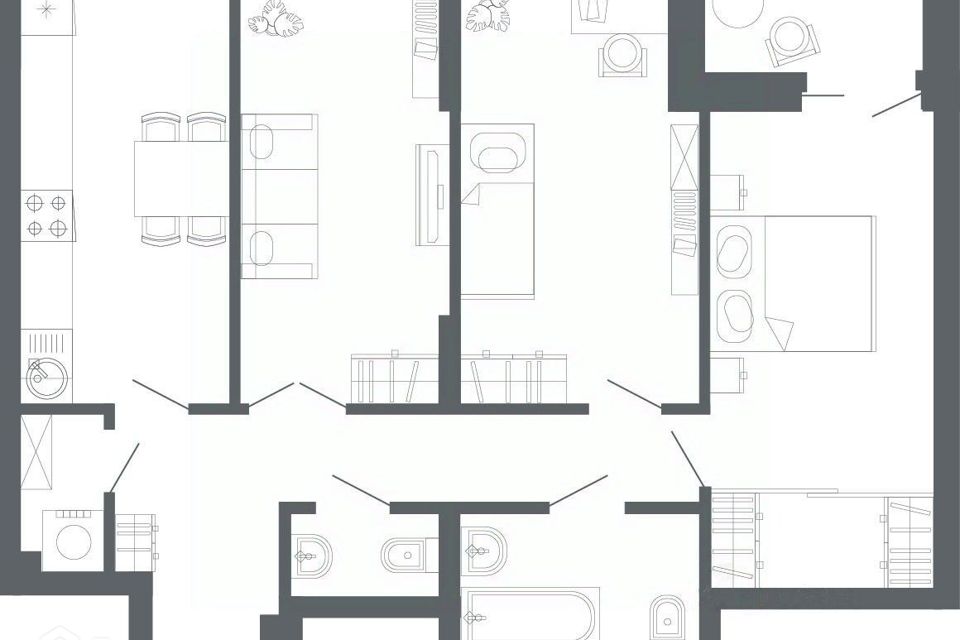 Продаётся 3-комнатная квартира, 71 м²