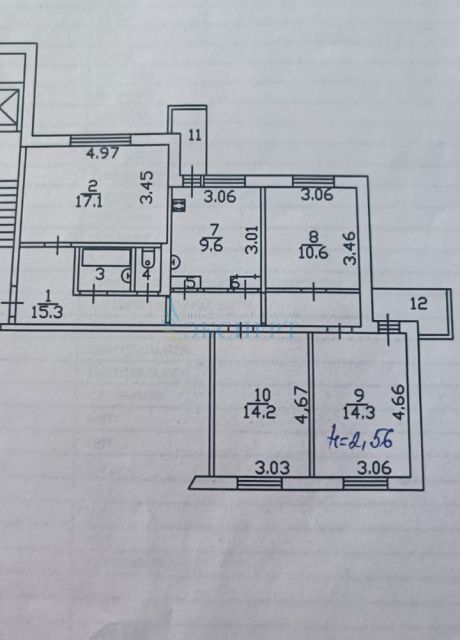 Продаётся 3-комнатная квартира, 91.9 м²