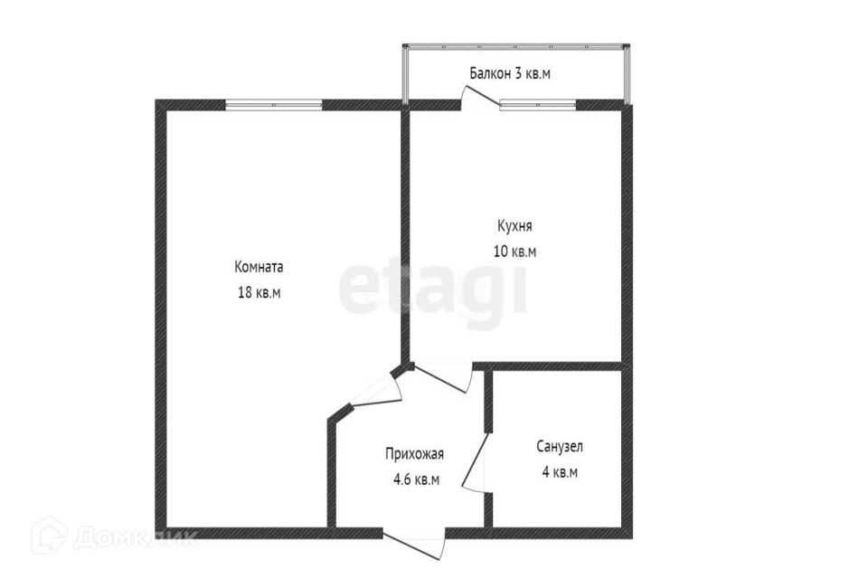 Продаётся 1-комнатная квартира, 37.4 м²