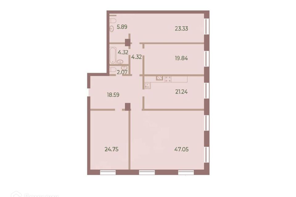 Продаётся 4-комнатная квартира, 171.5 м²
