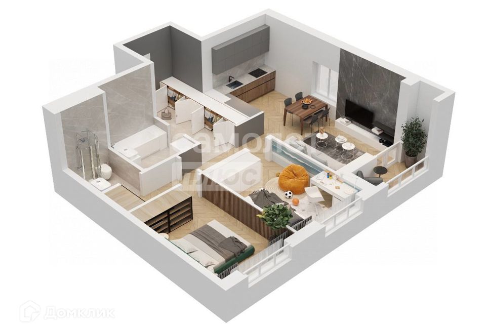 Продаётся 3-комнатная квартира, 65.5 м²