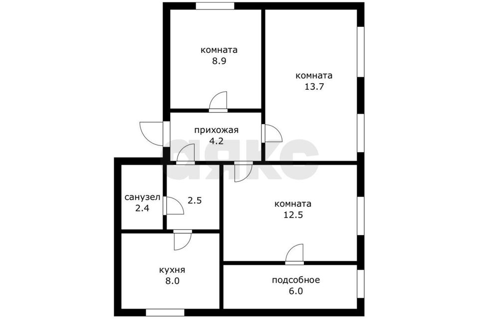Продаётся 3-комнатная квартира, 57.6 м²