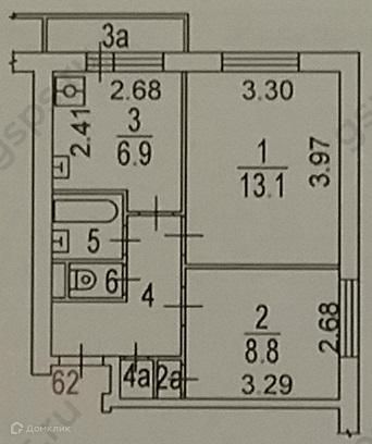 Продаётся 2-комнатная квартира, 39 м²