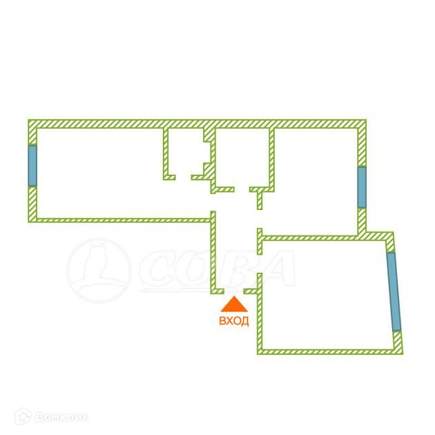 Продаётся 2-комнатная квартира, 76 м²