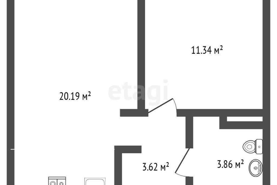 Продаётся 1-комнатная квартира, 39.2 м²