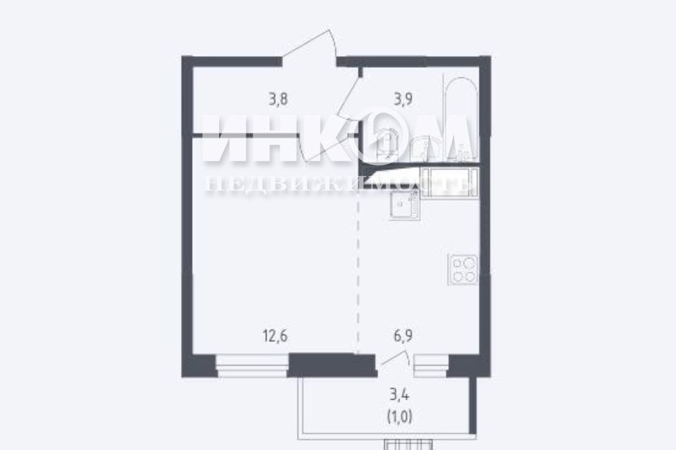 Продаётся студия, 27.4 м²