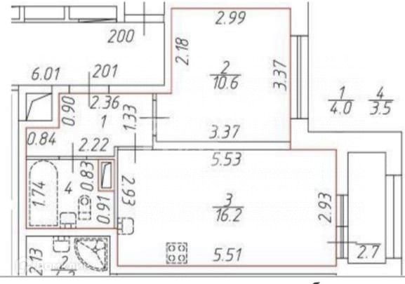 Сдаётся 1-комнатная квартира, 33.16 м²