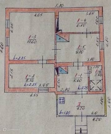 Продаётся 1-этажный дом, 50 м²