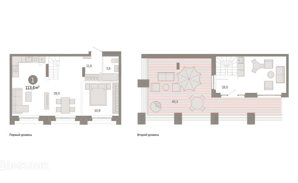 Продаётся 1-комнатная квартира, 113.6 м²