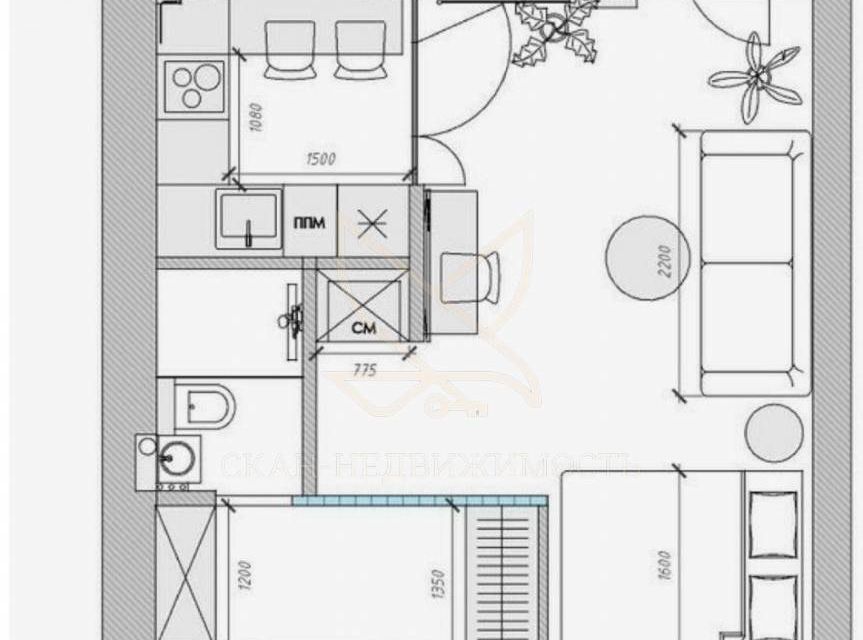 Продаётся 1-комнатная квартира, 31.4 м²