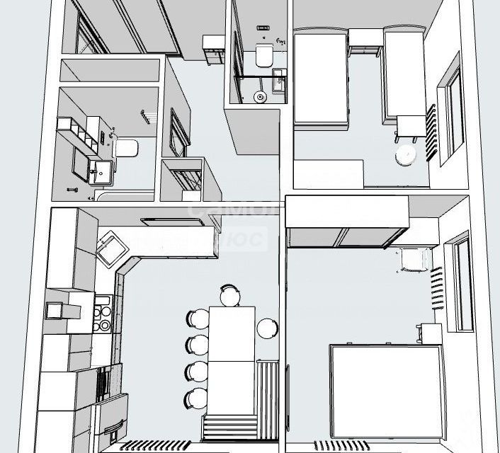 Продаётся 2-комнатная квартира, 58 м²