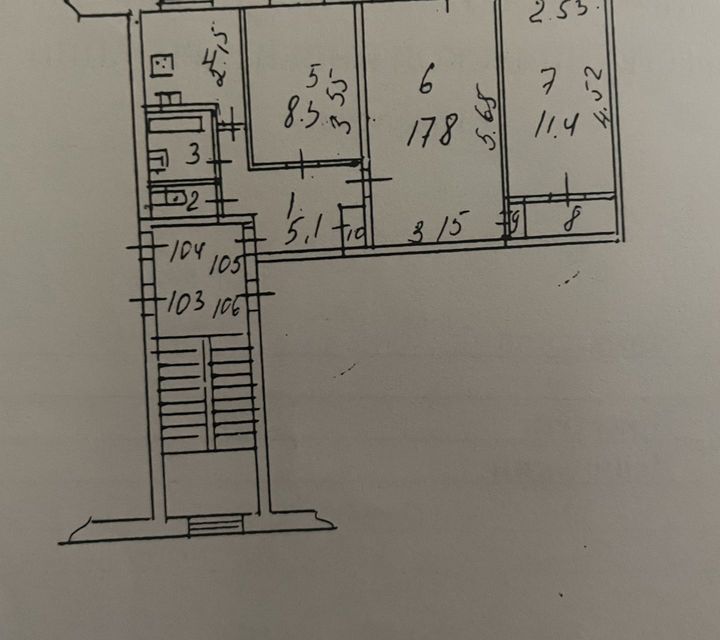 Продаётся 3-комнатная квартира, 56 м²