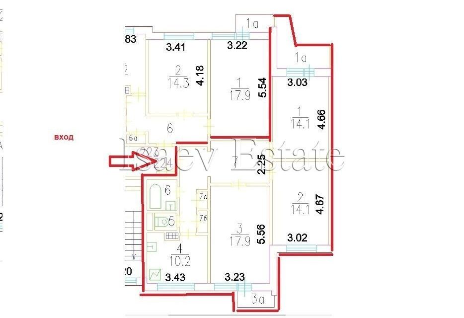 Продаётся 3-комнатная квартира, 75.2 м²