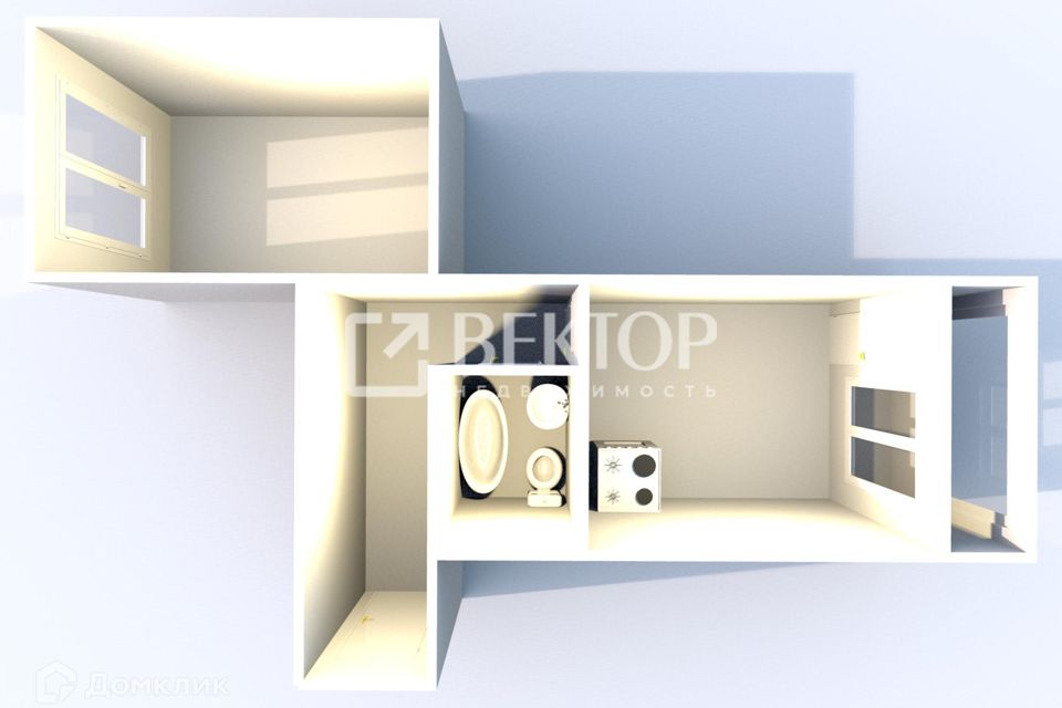 Продаётся 1-комнатная квартира, 41.5 м²