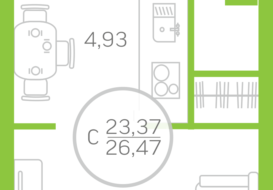 Продаётся студия, 23.4 м²