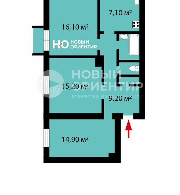 Продаётся 3-комнатная квартира, 68 м²