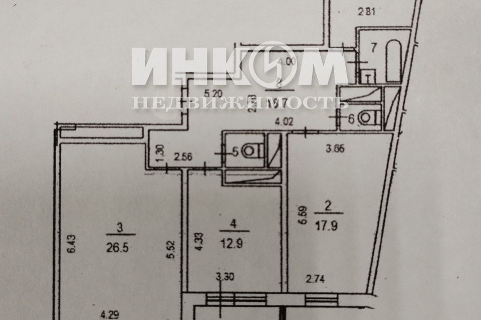 Продаётся 3-комнатная квартира, 98.2 м²