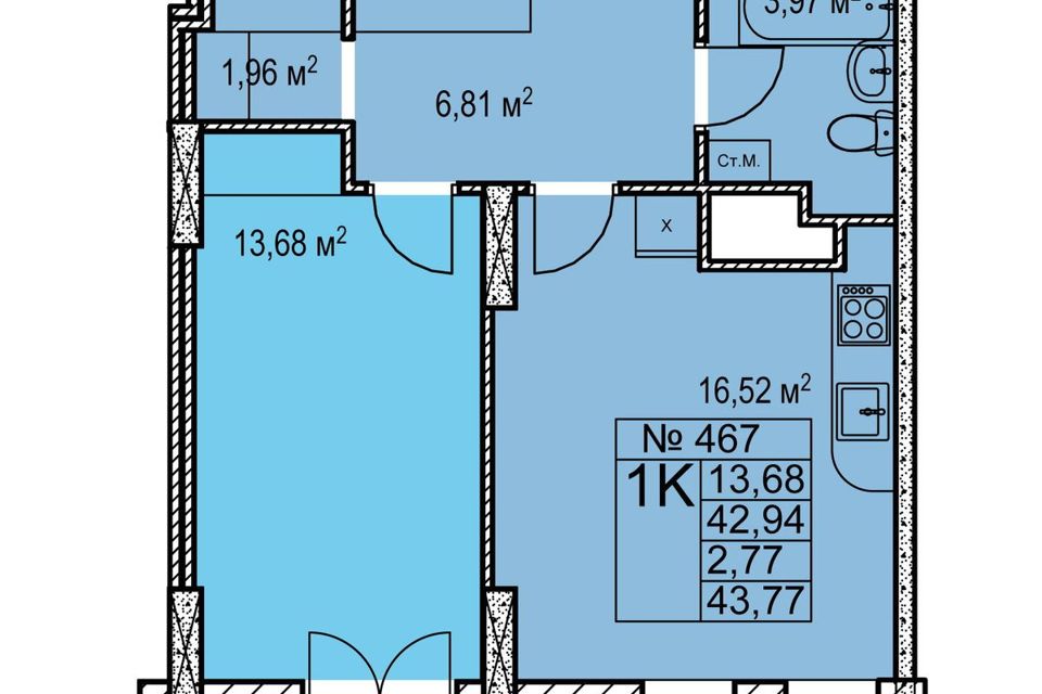 1-к. квартира, 37,2 м², 14/27 эт. на продажу в Нижнем Новгороде Купить квартиру 