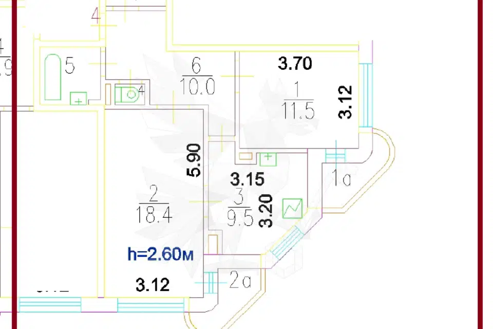 Продаётся 2-комнатная квартира, 55.6 м²