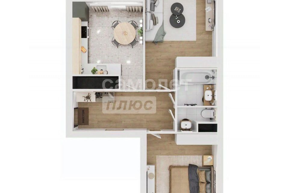 Продаётся 2-комнатная квартира, 65.2 м²