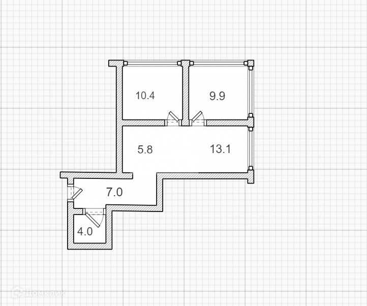 Продаётся 3-комнатная квартира, 50.2 м²