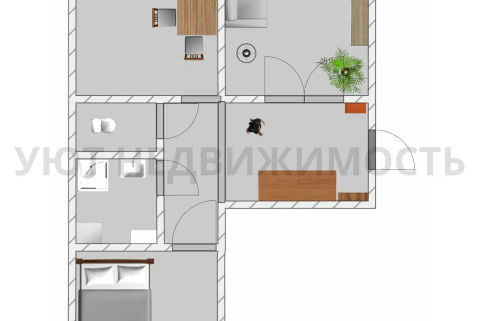 Продаётся 2-комнатная квартира, 59.8 м²