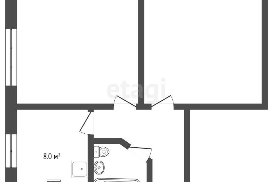 Продаётся 2-комнатная квартира, 40 м²