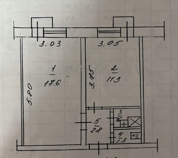 Продаётся 2-комнатная квартира, 34.6 м²