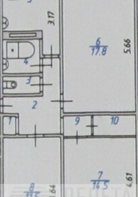 Продаётся 3-комнатная квартира, 62.4 м²