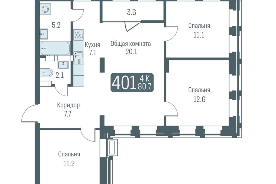 Продаётся студия, 78.9 м²