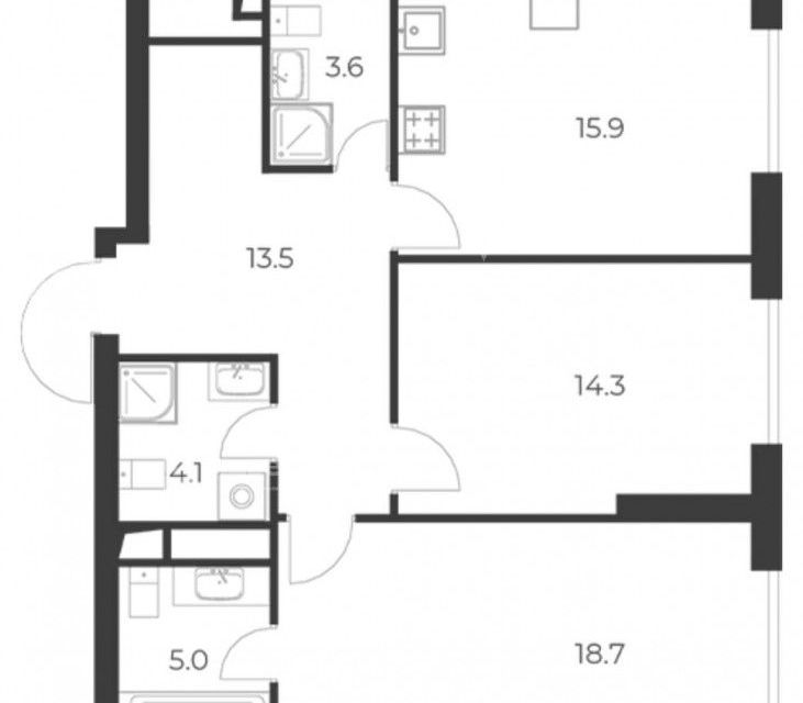 Продаётся 2-комнатная квартира, 75.1 м²