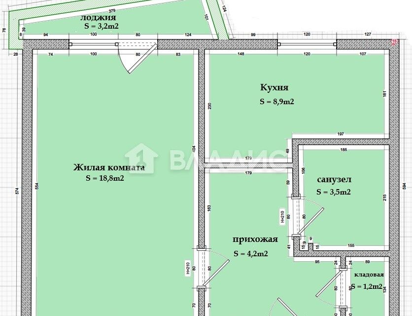 Продаётся 1-комнатная квартира, 37.4 м²