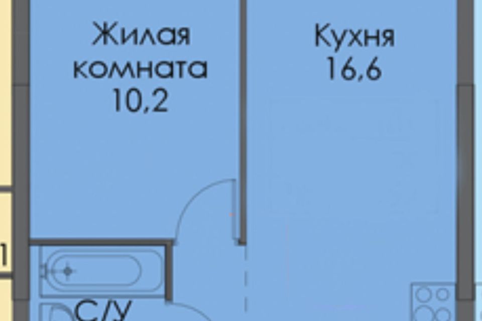 Продаётся 1-комнатная квартира, 35.4 м²