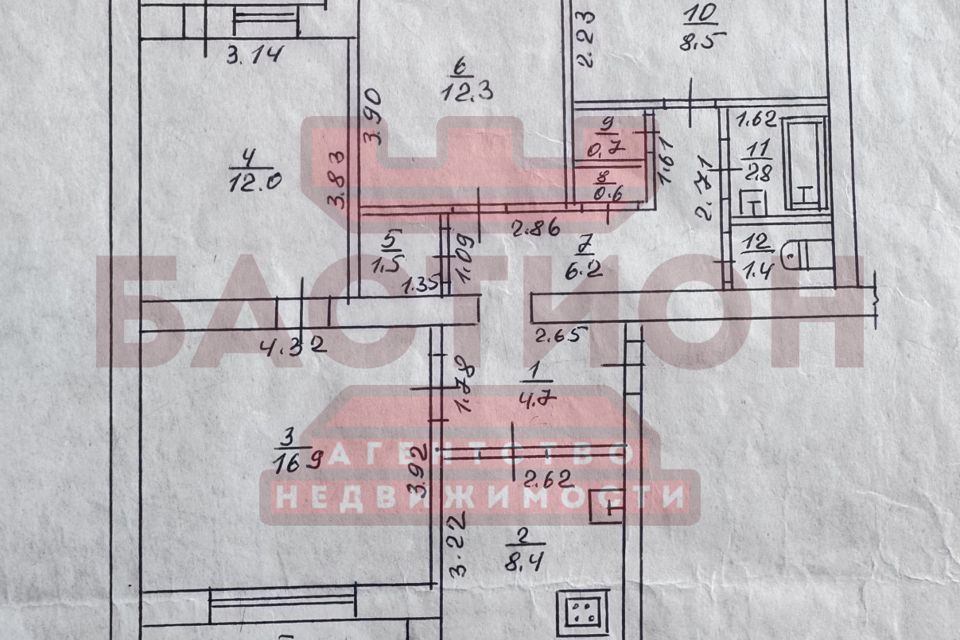 Продаётся 4-комнатная квартира, 79 м²