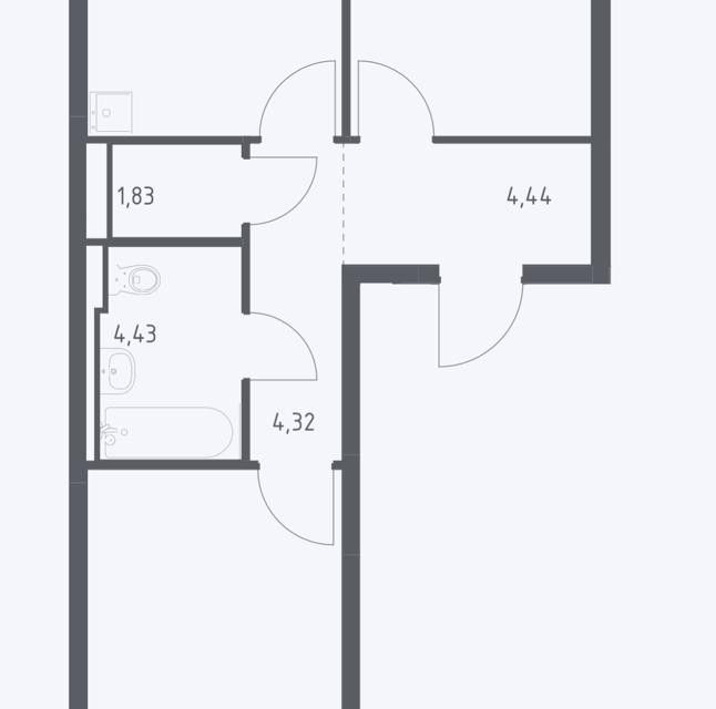 Продаётся 2-комнатная квартира, 59.81 м²