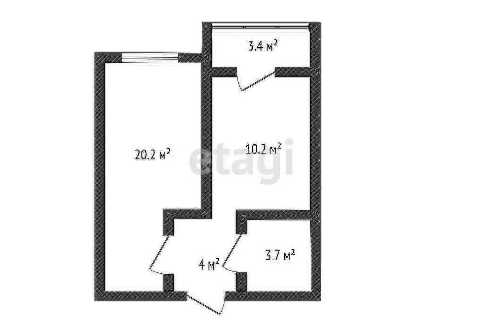 Продаётся 1-комнатная квартира, 37.8 м²