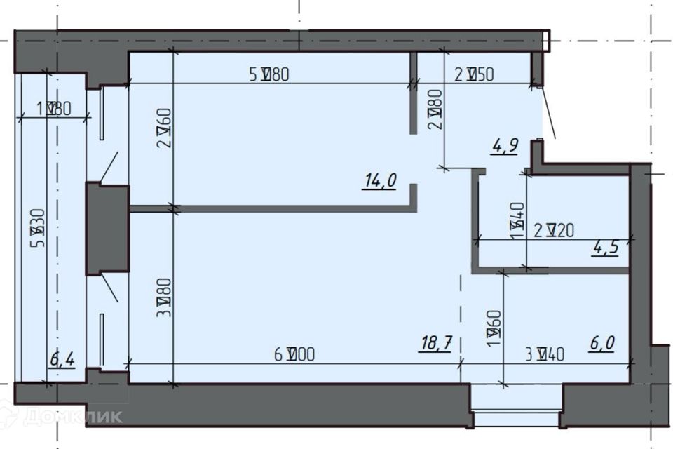 Продаётся 2-комнатная квартира, 48.1 м²