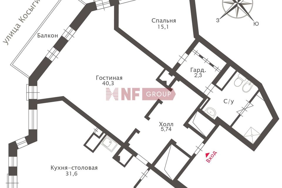 Продаётся 2-комнатная квартира, 115.7 м²