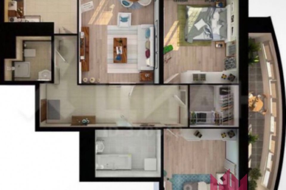 Продаётся 3-комнатная квартира, 101 м²
