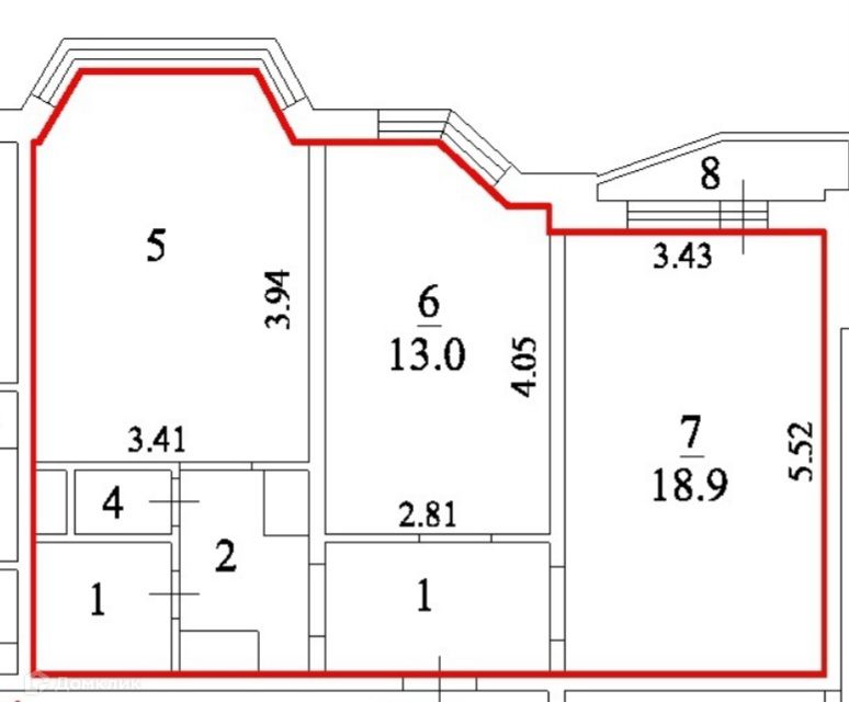 Продаётся 2-комнатная квартира, 61.5 м²