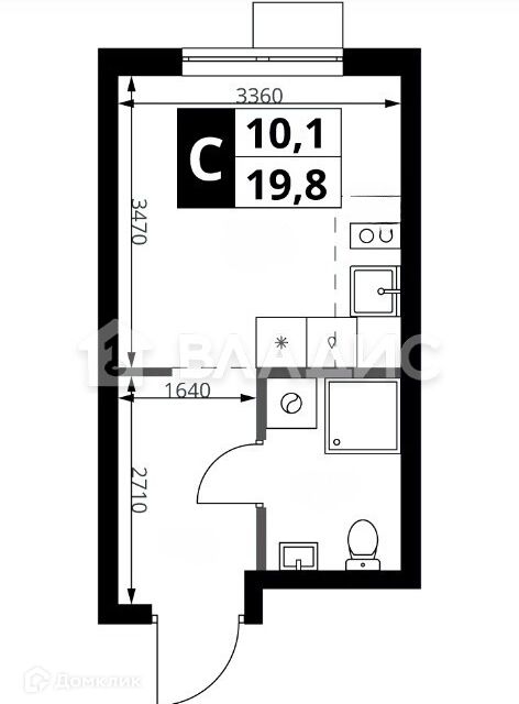 Продаётся студия, 19.8 м²