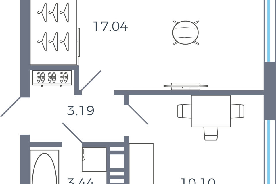 Продаётся 1-комнатная квартира, 33.3 м²
