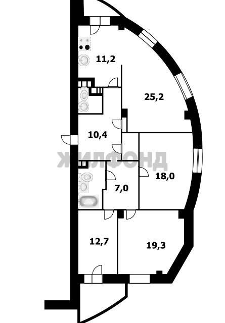Продаётся 4-комнатная квартира, 113.4 м²