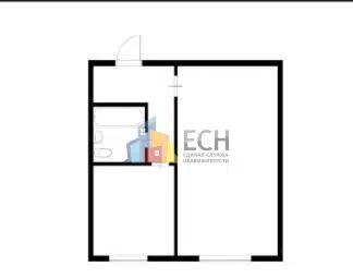Продаётся 1-комнатная квартира, 32.6 м²