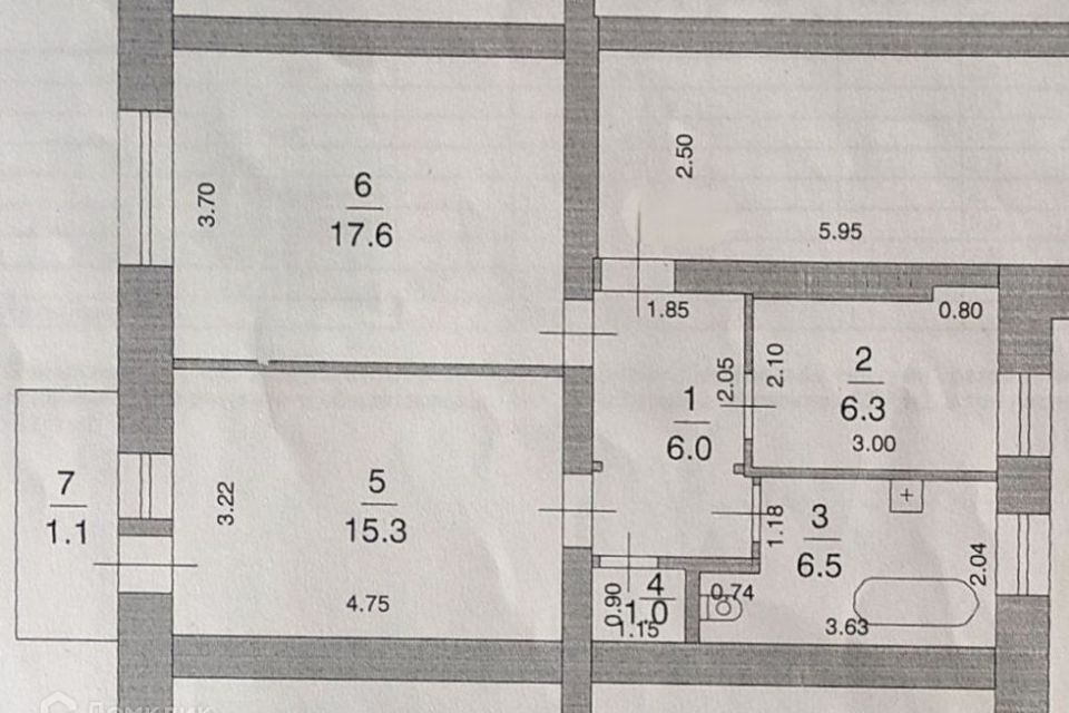 Продаётся 2-комнатная квартира, 53.1 м²
