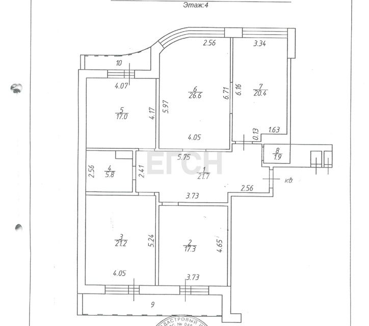 Продаётся 4-комнатная квартира, 132 м²