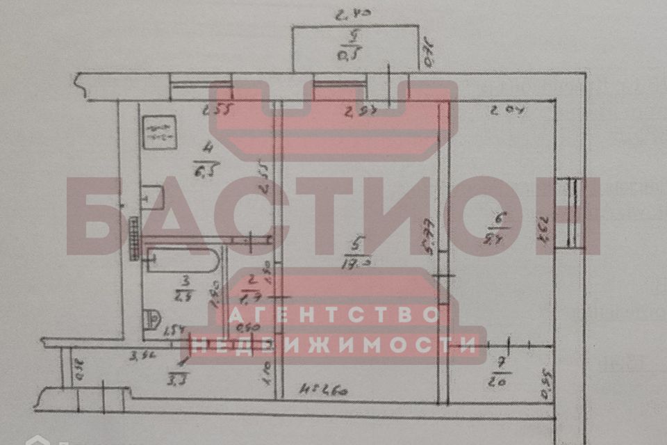 Продаётся 2-комнатная квартира, 43 м²